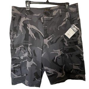 Lee Relaxed Fit Charcoal Camo Shorts 11" Inseam SZ 36 NWT